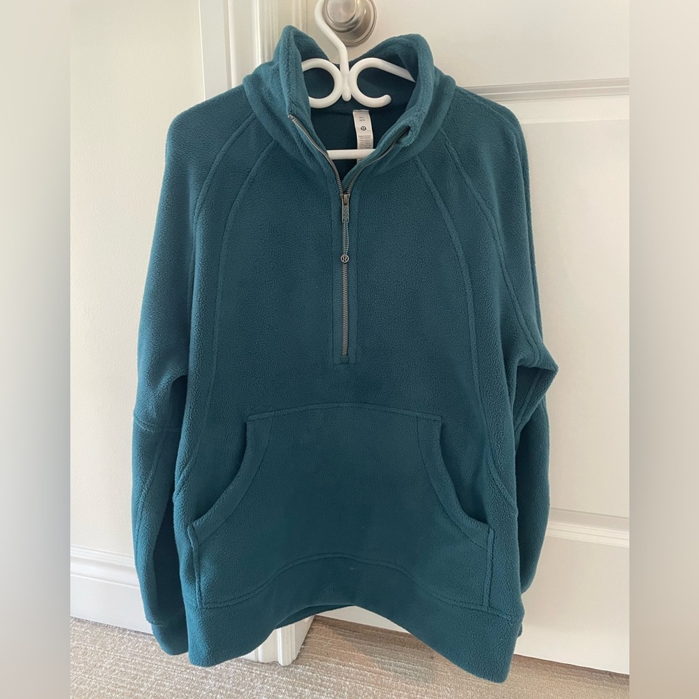 lululemon athletica Women's Teal Fleece Zip-Up Sweater